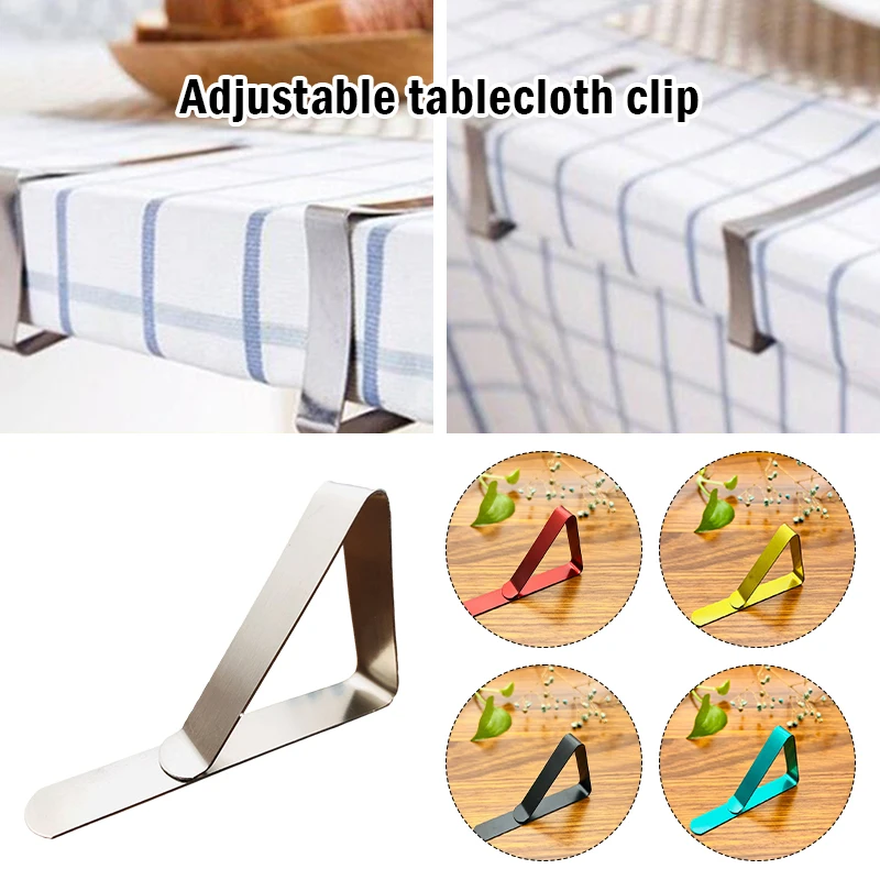 

12PCS Stainless Steel Tablecloth Clips Tables Cover Fixing Clip Holder Outdoor Camping Party Table Cover Clamps Home Supplies