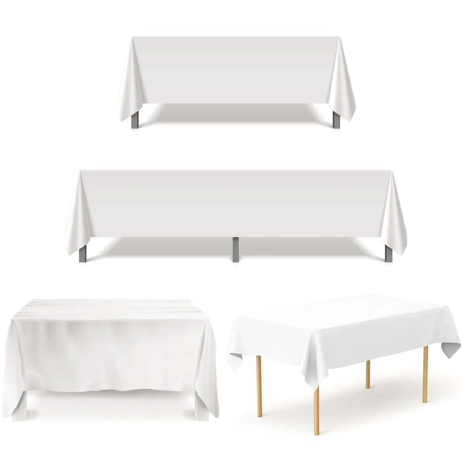 Rectangle Satin Tablecloth Wedding Table Cloth White for Christmas Party Birthday Events Banquet Home Dining Decoration 5