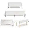 Rectangle Satin Tablecloth Wedding Table Cloth White for Christmas Party Birthday Events Banquet Home Dining Decoration 5