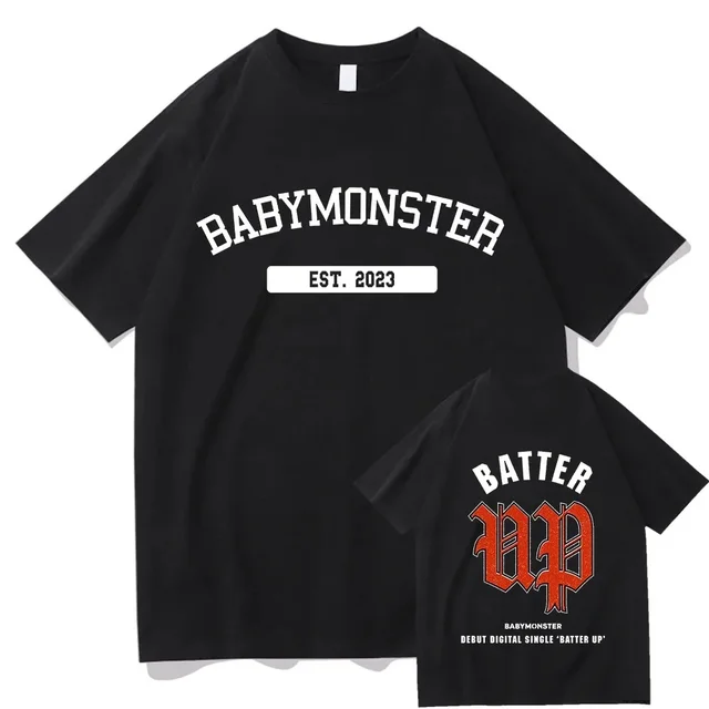 BABYMONSTER BATTER UP ベースボールシャツ 黒　Lサイズ Babymonster Batter Up T Shirts Baby Monster Men/Women T Shirt