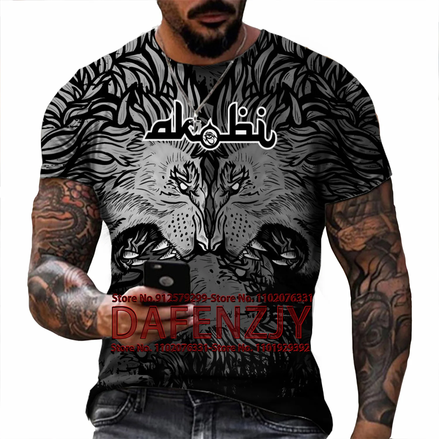 

Cool Fashion Animal Lion 3d Printed T Shirts Short Sleeve Tops Casual Streetwear Man Clothing