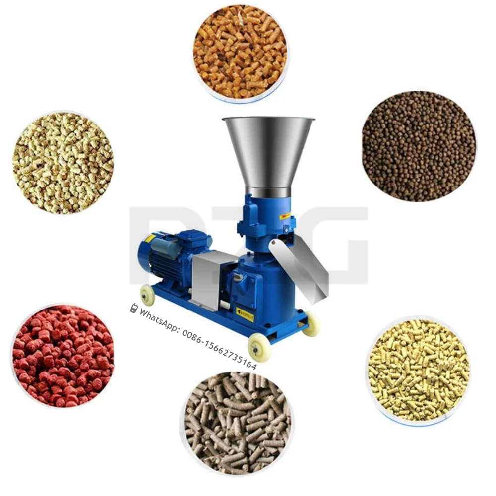 

Animal Cow Sheep Rabbit Chicken Duck Fish Feed Wood Pellet Mill Processing 500-900KG/H Poultry Chicken Feed Farm Making Machines