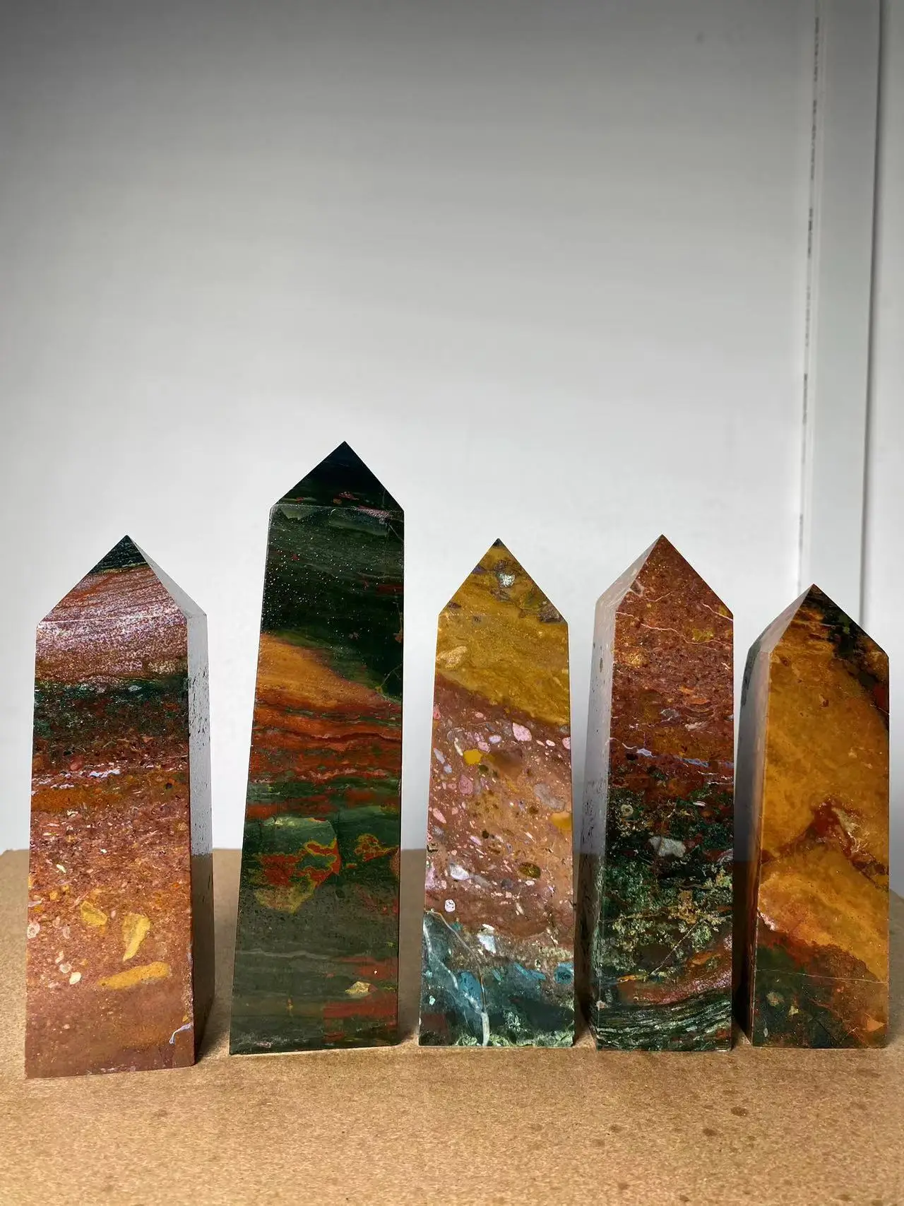 Natural Large Marine Jasper Crystal Tower Natural Crystal Wand 1pcs 3