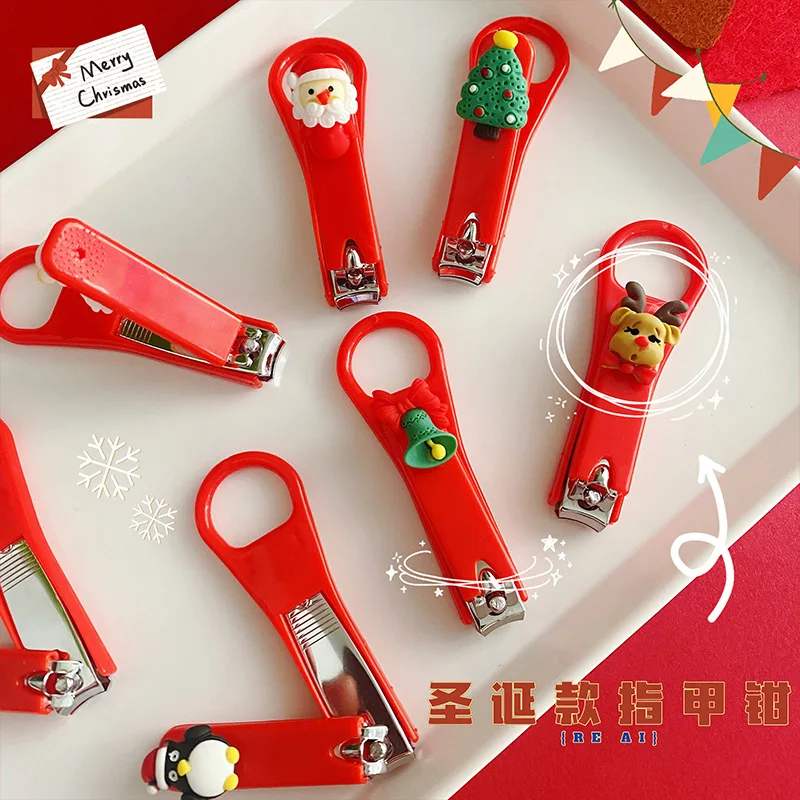 Cartoon Christmas Nail Clippers Flat Mouth Stainless Steel Nail Trimmer Baby Care Tools Kids Gifts