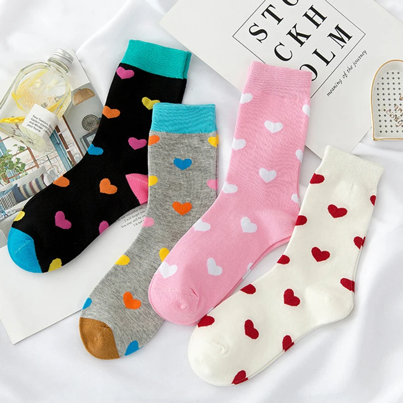 

Men Husband Cute Socks Novelty Funky Funny Loving Red Heart Pattern Cotton Men Women Crew Sock Street Tide Crew Socks Gift