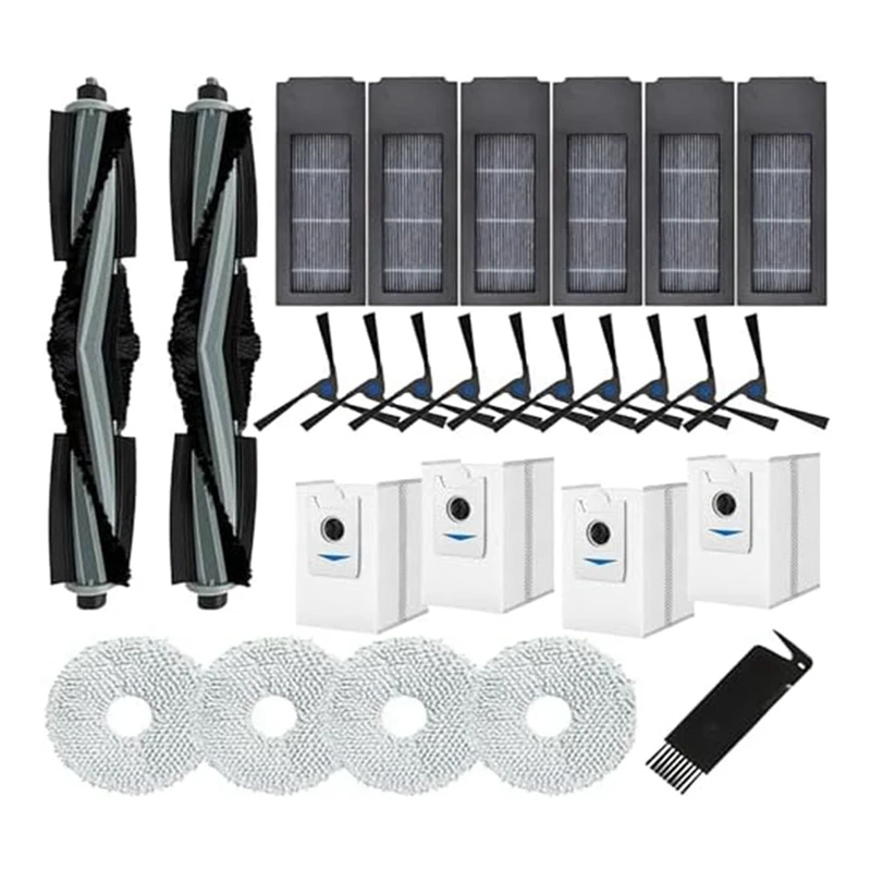 

1Set Replacement Parts For Ecovacs Deebot X2 Omni/X2/X2 Pro/DEX86 Cleaner Filters, Side Brushes, Mop Pads Roller Brush