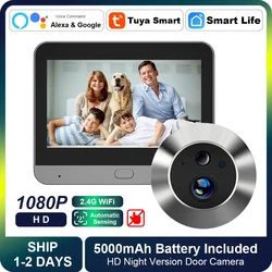 Smart Tuya Video Doorbell Camera Door and Screen Automatic Sensing 1080P Wireless Doorbell 2.4G WIFI Digital Magic Eye for Door