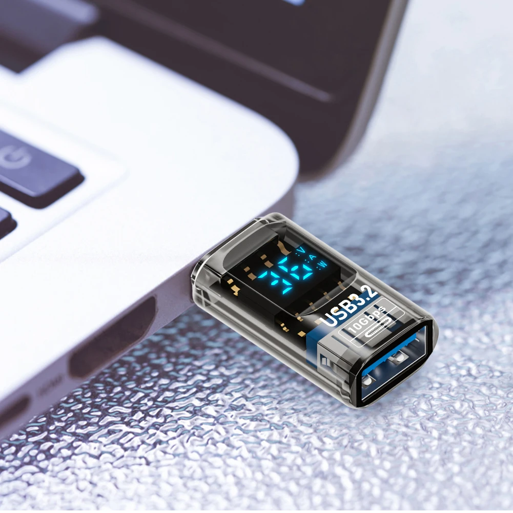 디지털 디스플레이 타입-C-USB 변환기 10Gbps 타입-C USB 확장 어댑터 60W 범용 휴대폰 노트북 태블릿용