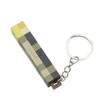 Minecrafte Cartoon MC KeyChain Torch Luminous Keychain My World Brownstone Torch Lamp Backpack Pendant Men Women Jewelry Gifts 3