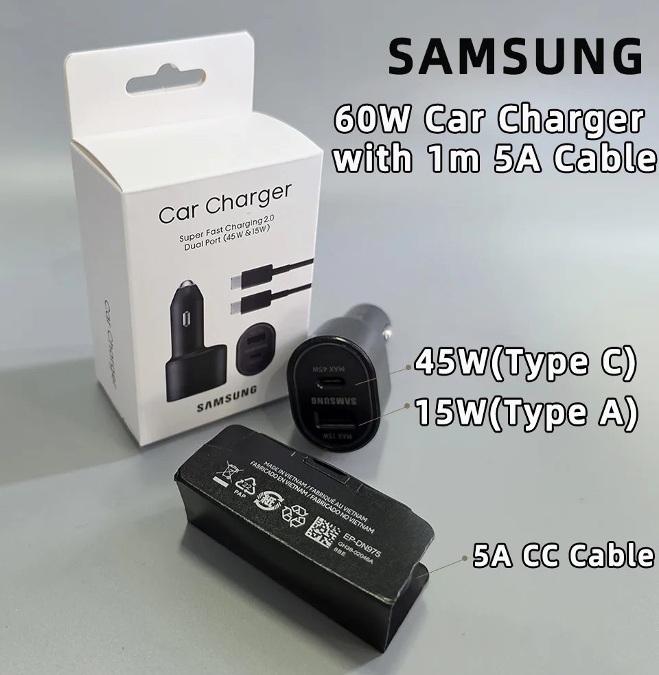 High-Power Type C Car Charger with Fast Charging Cable