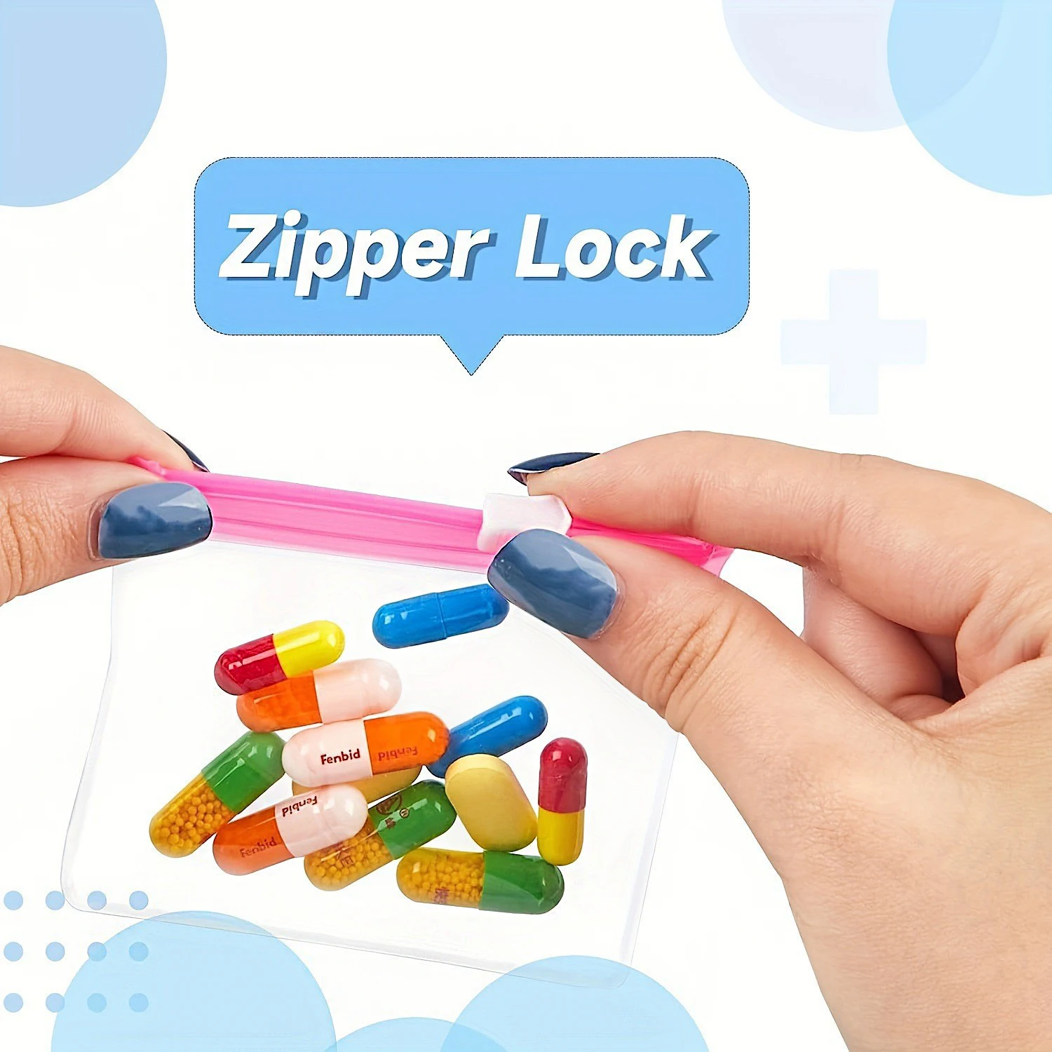 Waterproof EVA Medicine Storage Bags Reusable Pill Pouches