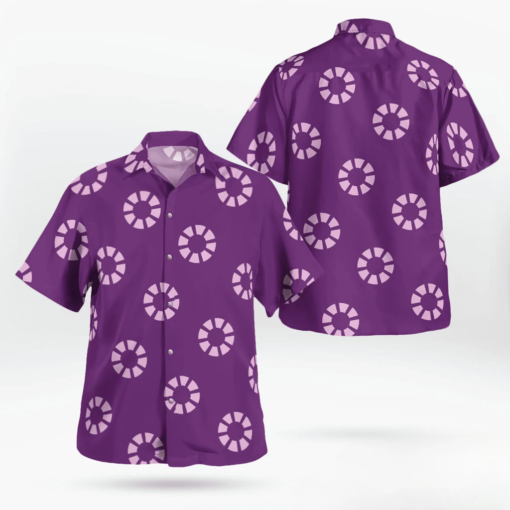 One Piece Button Up Franky Sabaody Hawaiian Shirt Outfit men's Summer Short Sleeve Printed Couple Shirt