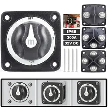 배터리 매스 마린 스위치, M10 스터드, 300A, DC 32V 아이솔레이터, 분리 로터리, 캠핑카 RV 트럭 보트용, 2 3 4 포지션