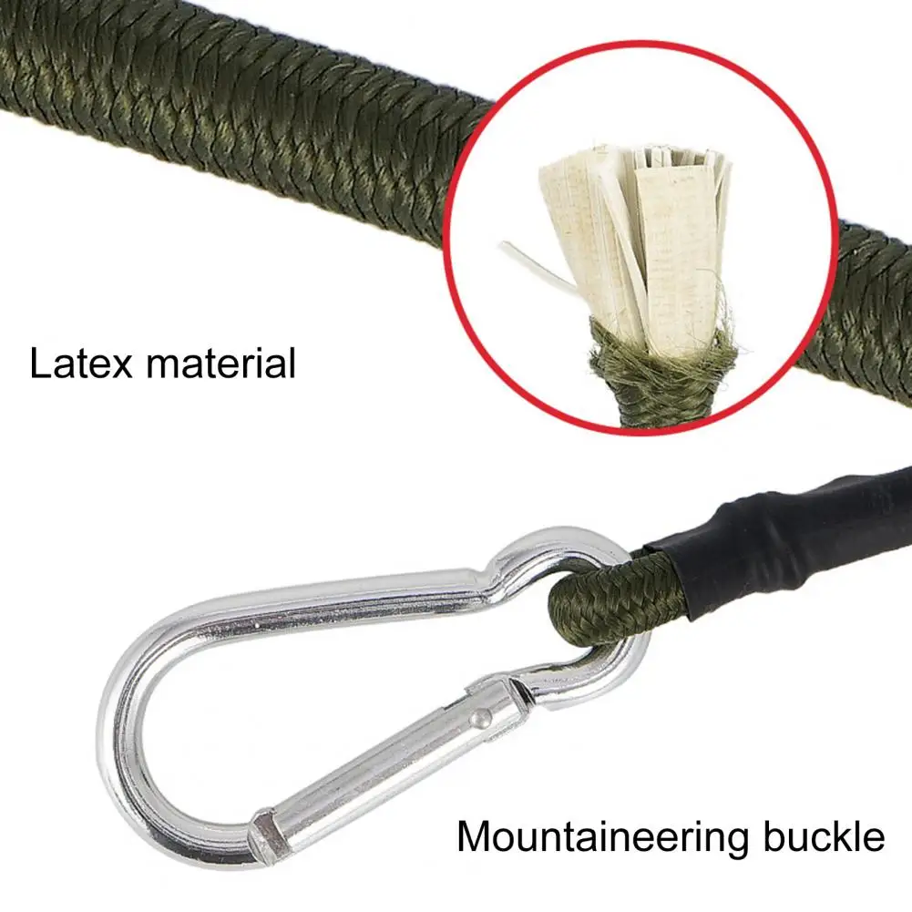 

Carabiner Elastic Cord Universal Rubber Good Elasticity for Climbing Camping Clothesline Carabiner Elastic Cord