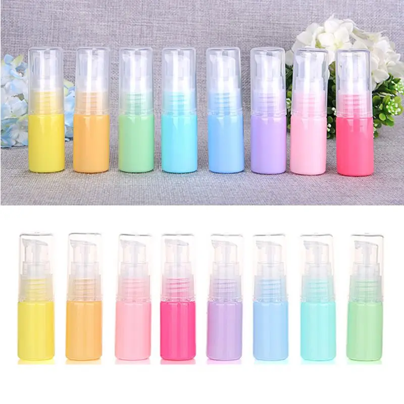 8개 10ml 마카롱 색상 리필 가능 빈 병 화장품 크림 펌프 용기 28ED