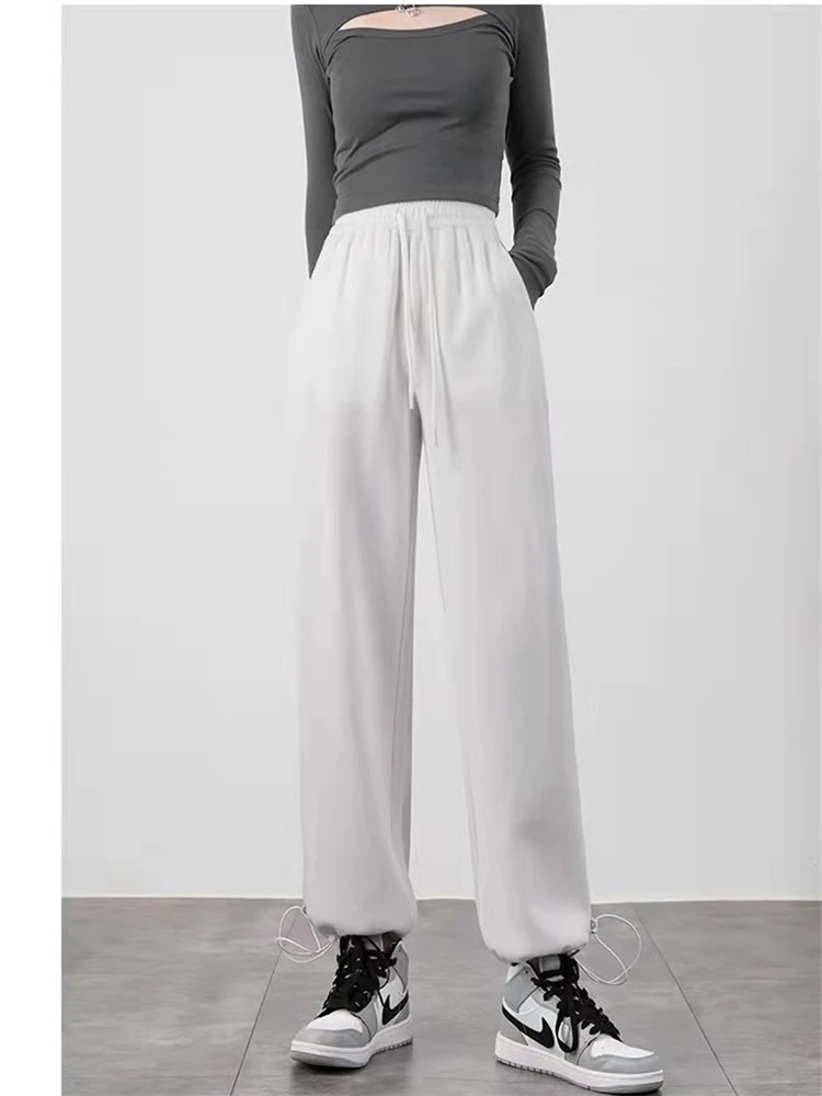 High Waist Women Trousers Loose Streetwear Vintage Woman Pants Wide Leg Straight Femme Pants Fall Oversize Sweatpants Streetwear