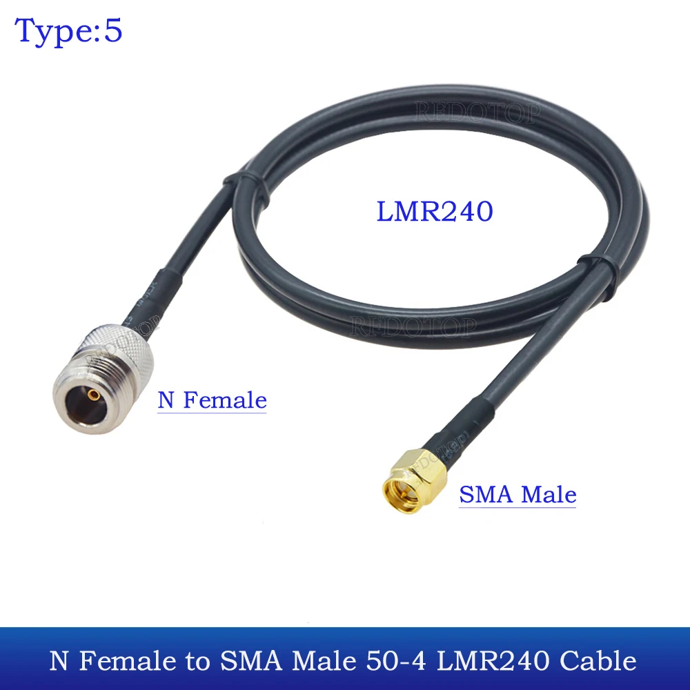 1개 N-TYPE - SMA LMR240 동축 케이블 피그테일 점퍼 50-4 RF 커넥터 4G 5G LTE 연장 케이블 SMA 남성-남성/여성 커넥터