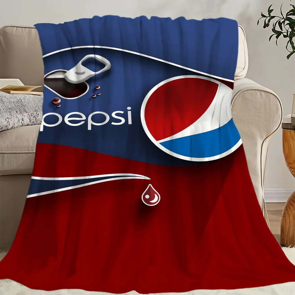 Fashion P-pepsi C-cola Logo Blanket Skin friendly comfort warm soft plush blanket suitable sofa living room office bedroom 6