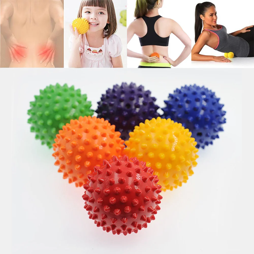 TPR 7CM Diameter Hollow Soft Spike Ball Hand Strength Recovery Exercise Massage Ball Yoga Fitness Spiky Massager Trigger Point massage ball