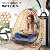 Egg Chair with Stand, Patio Wicker Hanging Chair, Hammock Swing Chair, 350LBS Capacity for Bedroom, Balcony, Garden 2