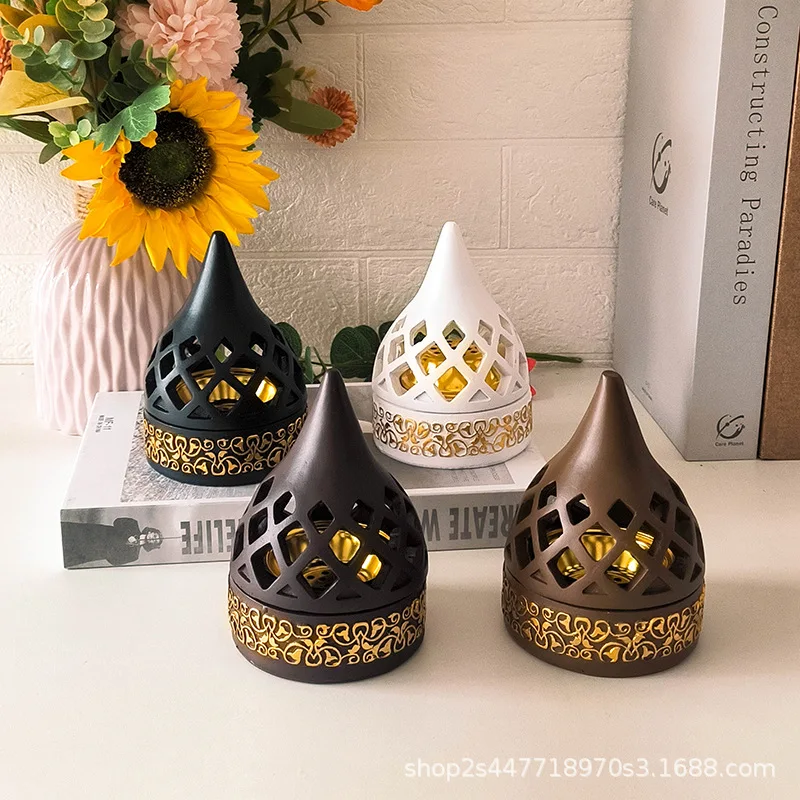 

Arabic Resin Incense Burner Modern Simple Gold Plating Arabic Middle Eastern Incense Burner