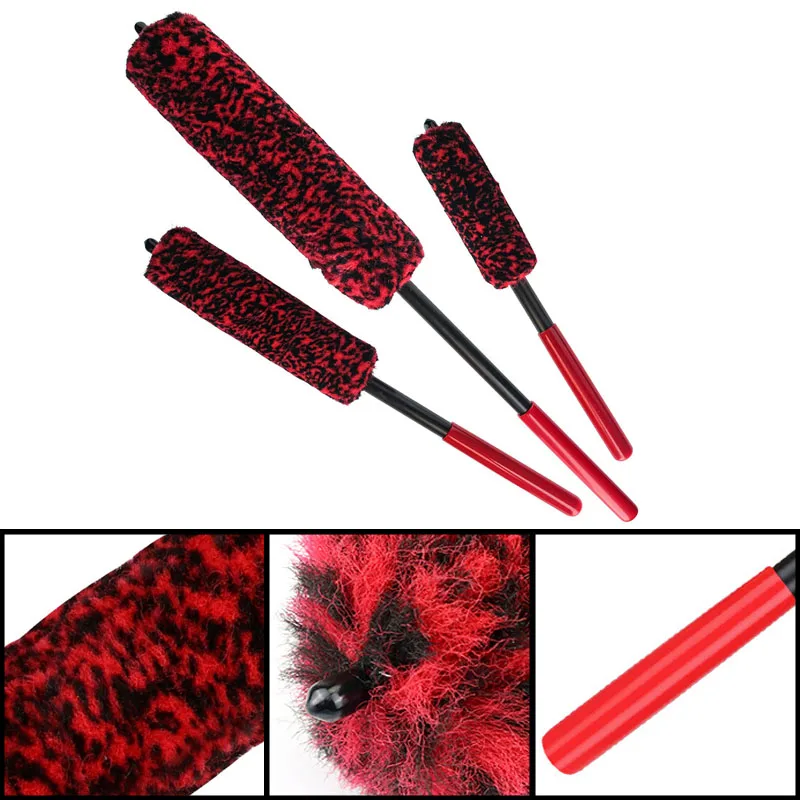 Car Wheel Detailing Brush Cleaning Tools for Rim Tire Hard-To-Reach Areas Auto Brush Bendable Wheel Woolies Car Cleaning Tools 4
