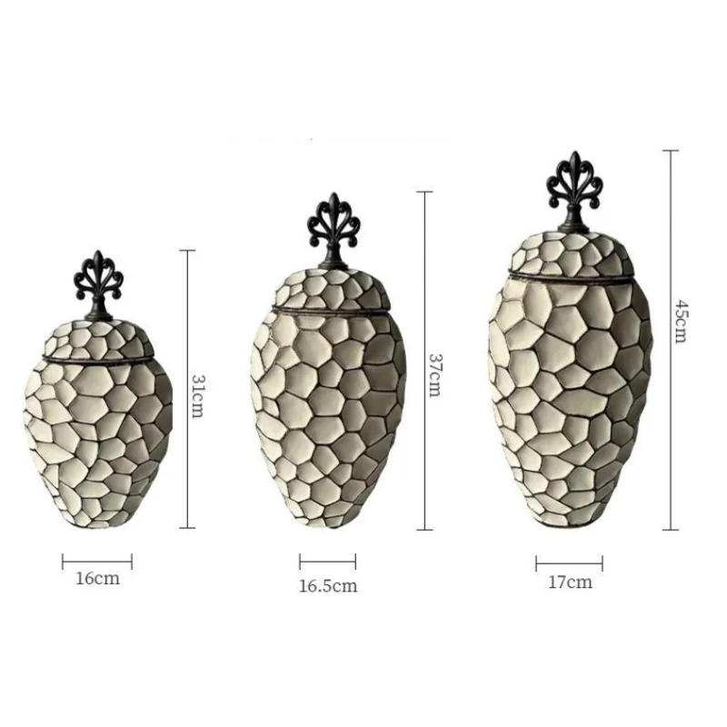 Ceramic Vase Geometric Diamond Check Flower Vase Floral Arrangement Accessories Ginger Jar Ceramic Checkmate Jar Home Decoration 5