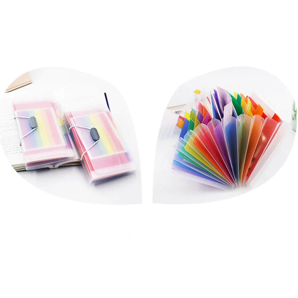 13포켓 A6 확장 파일 정리함, 탭과 탄성 밴드가 있는 아코디언 폴더, 문서용 고강도 PP 소재