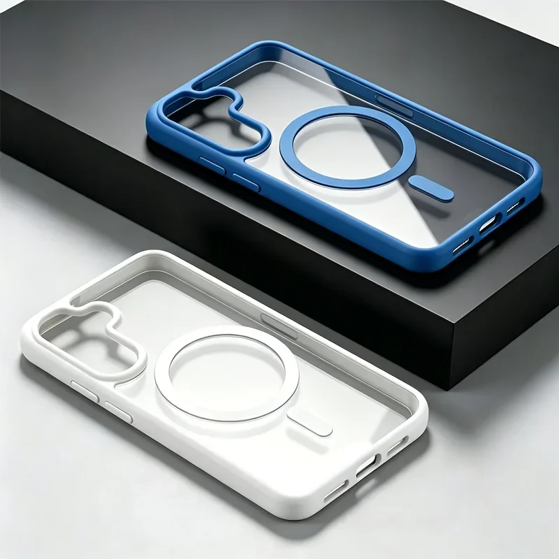 Sleek Matte Clear Magnetic Phone Case with MagSafe Compatibility - Translucent Design
