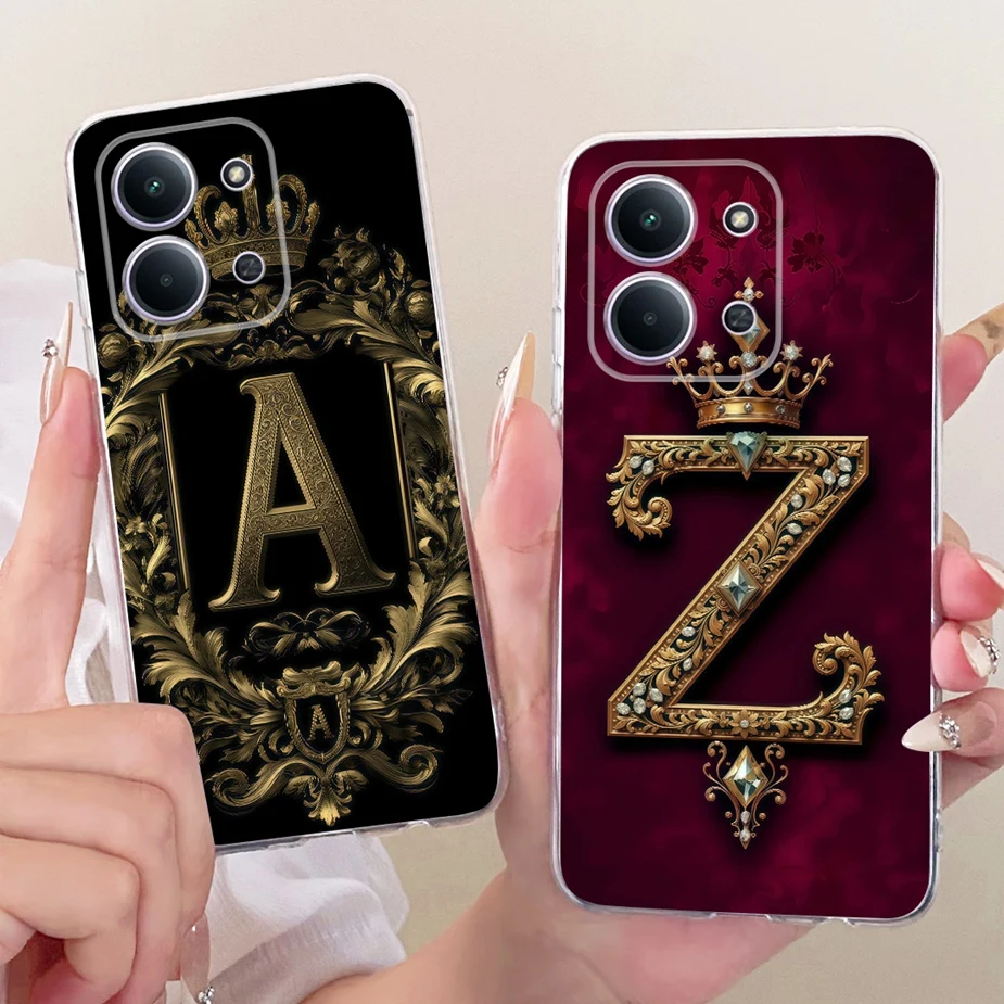 Luxury Crown Letters Clear Silicone Case