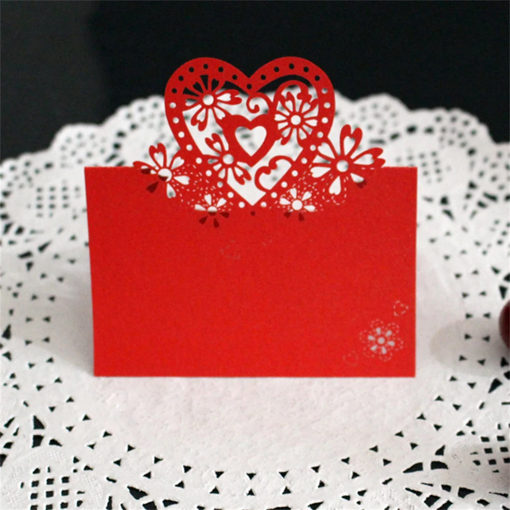 200pcs Wedding Party Love Heart Table Name Place Cards