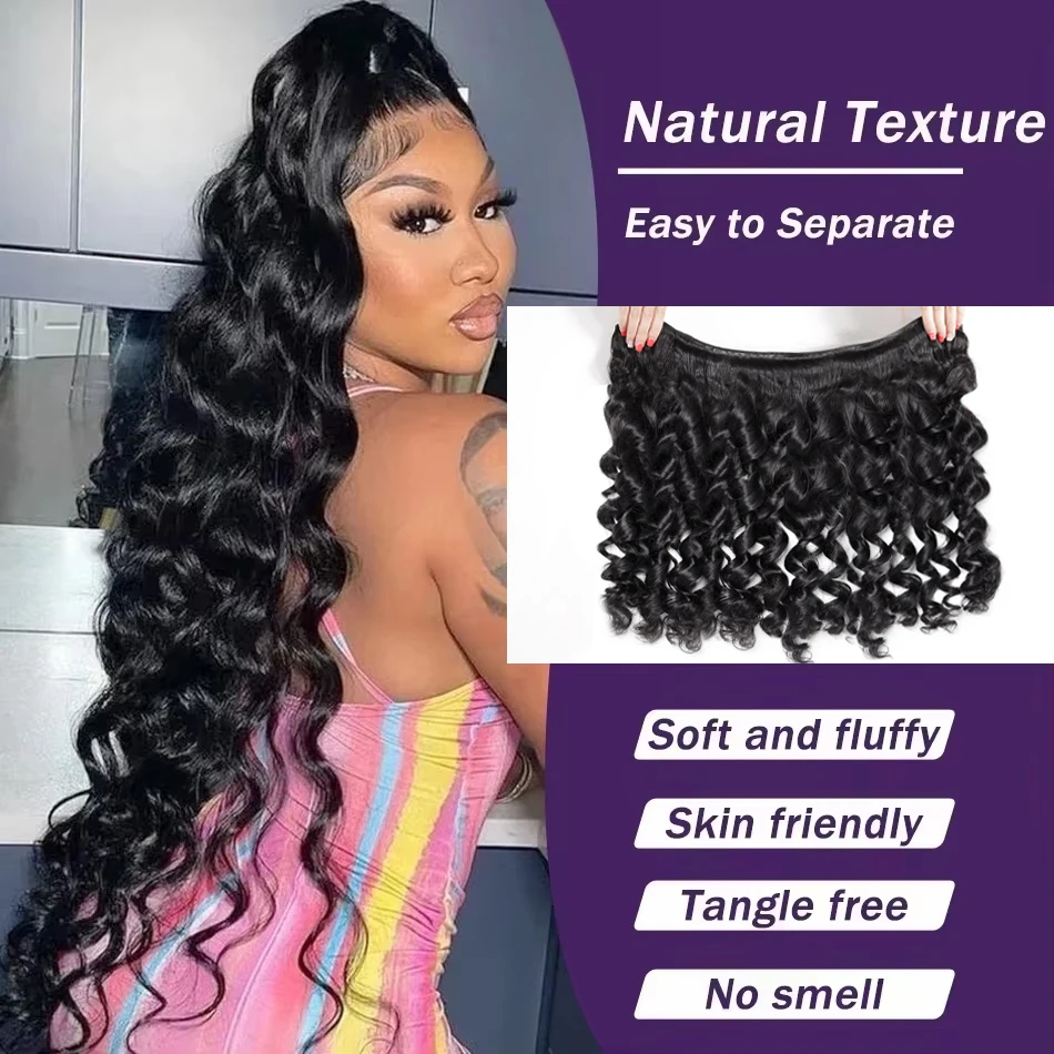 30 Inch Loose Deep Wave 100% Human Hair Bundles Brazilian Virgin Raw Water Curly  Hair Bundles Deep Wave Extensions Double Weft 5