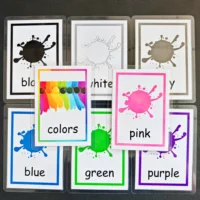 Montessori Baby Learning Card Color Cognition Cartoon English Flash Cards for Children Kids Funny Memory Exercise Game 2