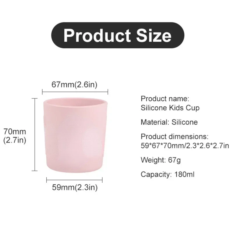 tea cup Kids Silicone Water Cups Baby Snack Cup Portable Outdoor Travel Children Cups Teacups Drinkware Food Grade Silicone BPA FREE