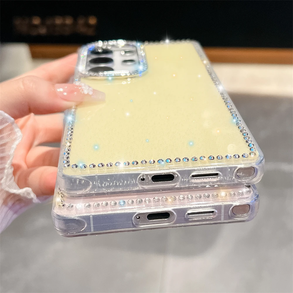 Bling Glitter Gradient Diamond Rhinestone Plating Bumper Case