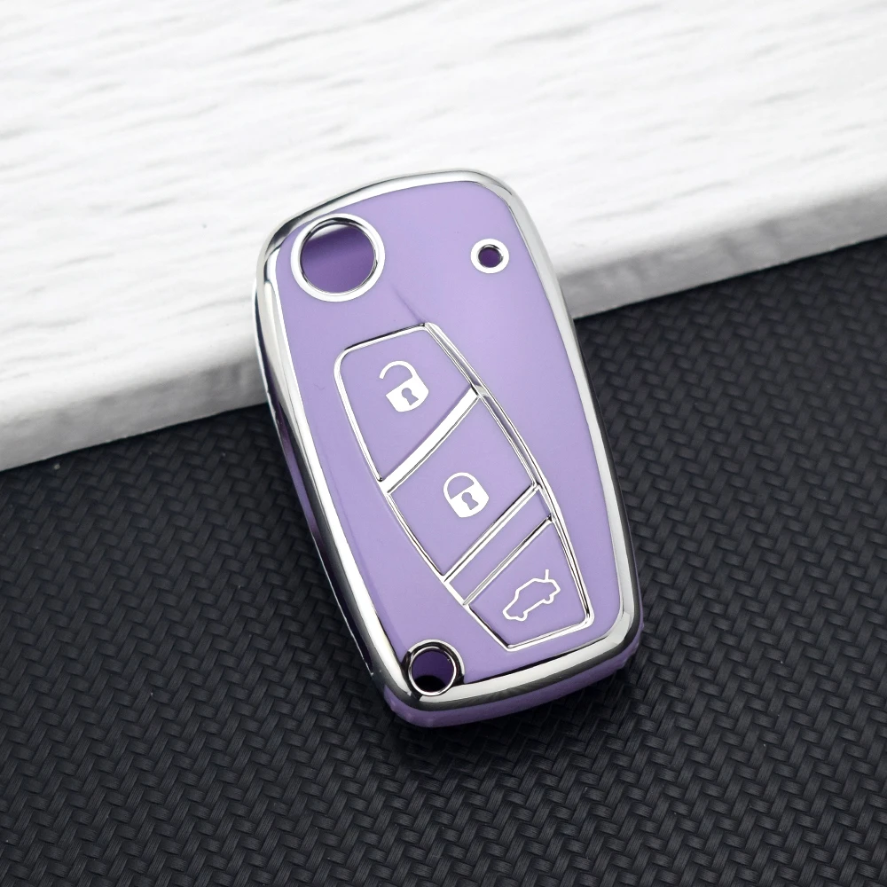 Premium Flip TPU Car Key Fob Case Cover - Full Protection Key Holder and Keychain Accessory