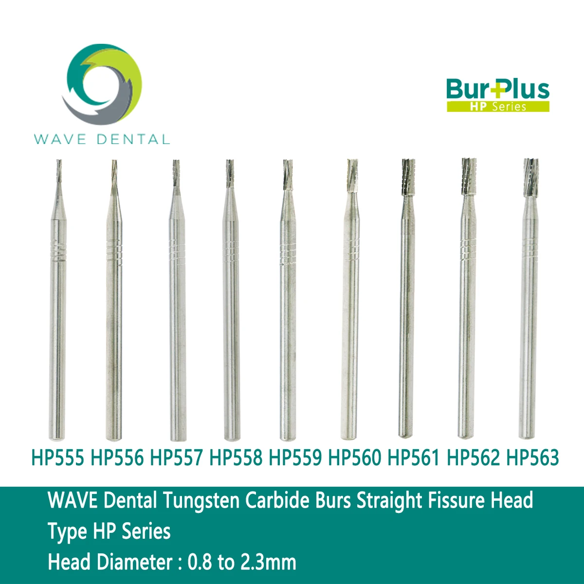 

WAVE Dental Tungsten Carbide Burs Straight Fissure Head Type HP Series For straight nose cone handpiece or micro motor handpiece