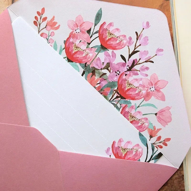 Kawaii Envelopes Letter Paper Set Flower Envelope Wedding Greeting Card Invitation Cards Cover Korean Stationery Office Supplies kraft paper envelopes mailing envelopes