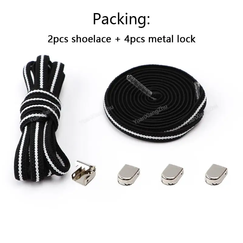 No tie Shoe laces Elastic laces Sneakers Flat Shoelaces without ties Quick Shoelace for Shoes Kids Adult One Size fits All Shoes