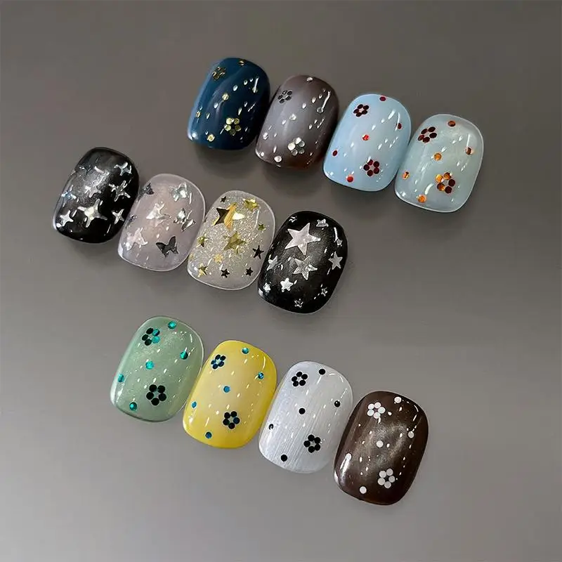 스타 스팽글 혼합 다섯개 별 모양 웨이브 포인트 화려한 레이저 네일 글리터 네일 아트 참 장식 DIY 매니큐어 액세서리
