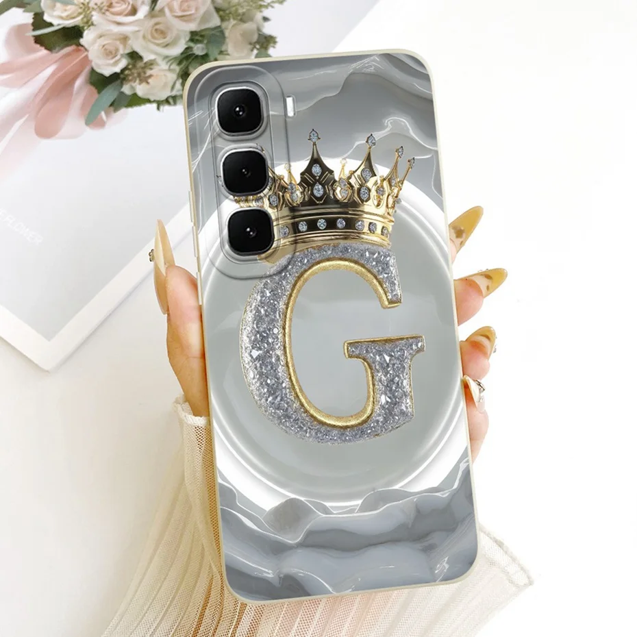 Stylish Initial Letter Shockproof Soft Silicone Phone Case