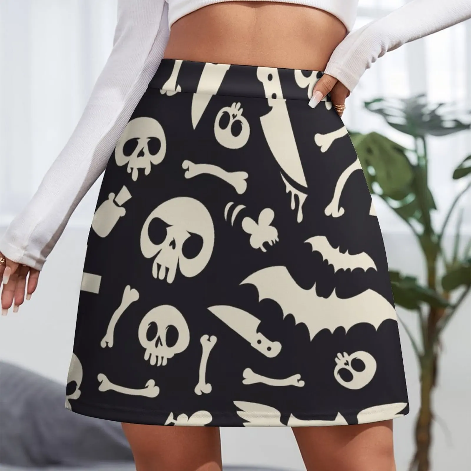 Halloween Symbols Pattern Contrast Mini Skirt sexy skirt 90s aesthetic skirt for women summer dress for women 2024