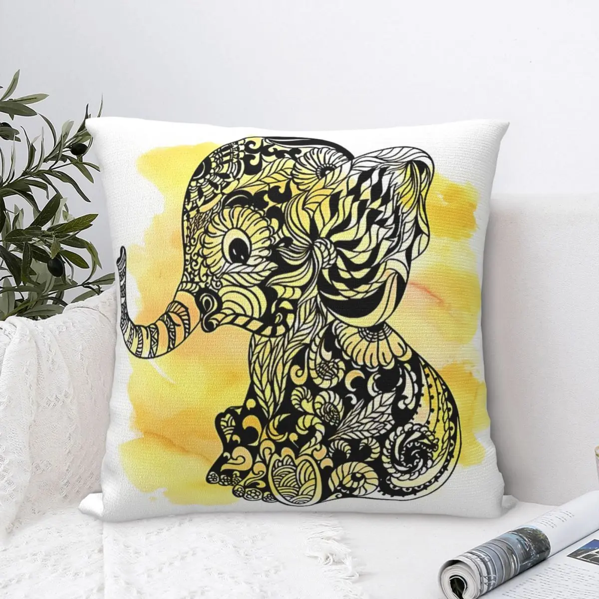 

Spiritual Range Throw Pillow Case Decor Hindu India God Indian Gods Lord Ganesh Backpack Coussin Covers DIY Washable