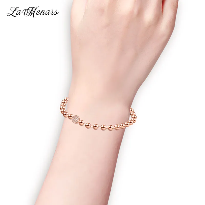 La Menars Unisex 925 Sterling Sliver Bracelet Fit Bead Charms Round Clasp Chain Wrist Fine Jewelry DIY Making Ornaments