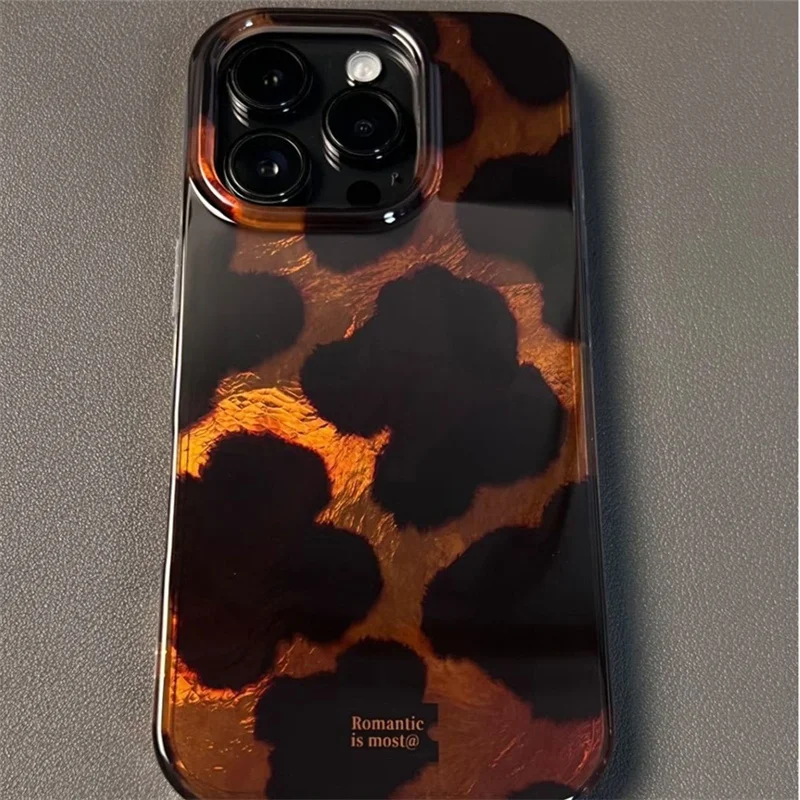 Blue Brown Leopard Pattern Personalized Phone Case