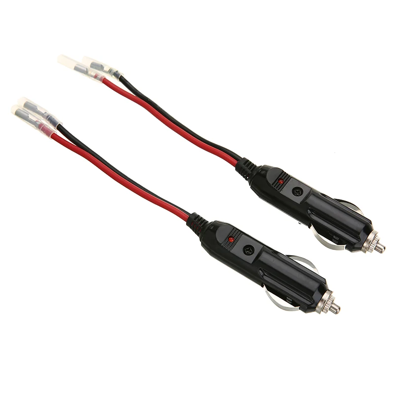 2pcs 30CM Cigarette Lighter Adapter DC 12V Fused LED Light Cigarette