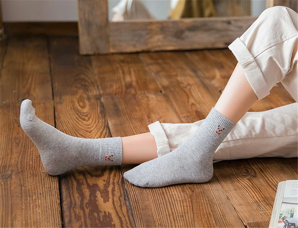 3 Paar Neue Damen-Socken im koreanischen Stil, mittellange Socken für Mädchen, Gemüse, Pilze, Tomaten, Mais, Auberginen, Kunst, lustige Socken, Dropship – Detail 34