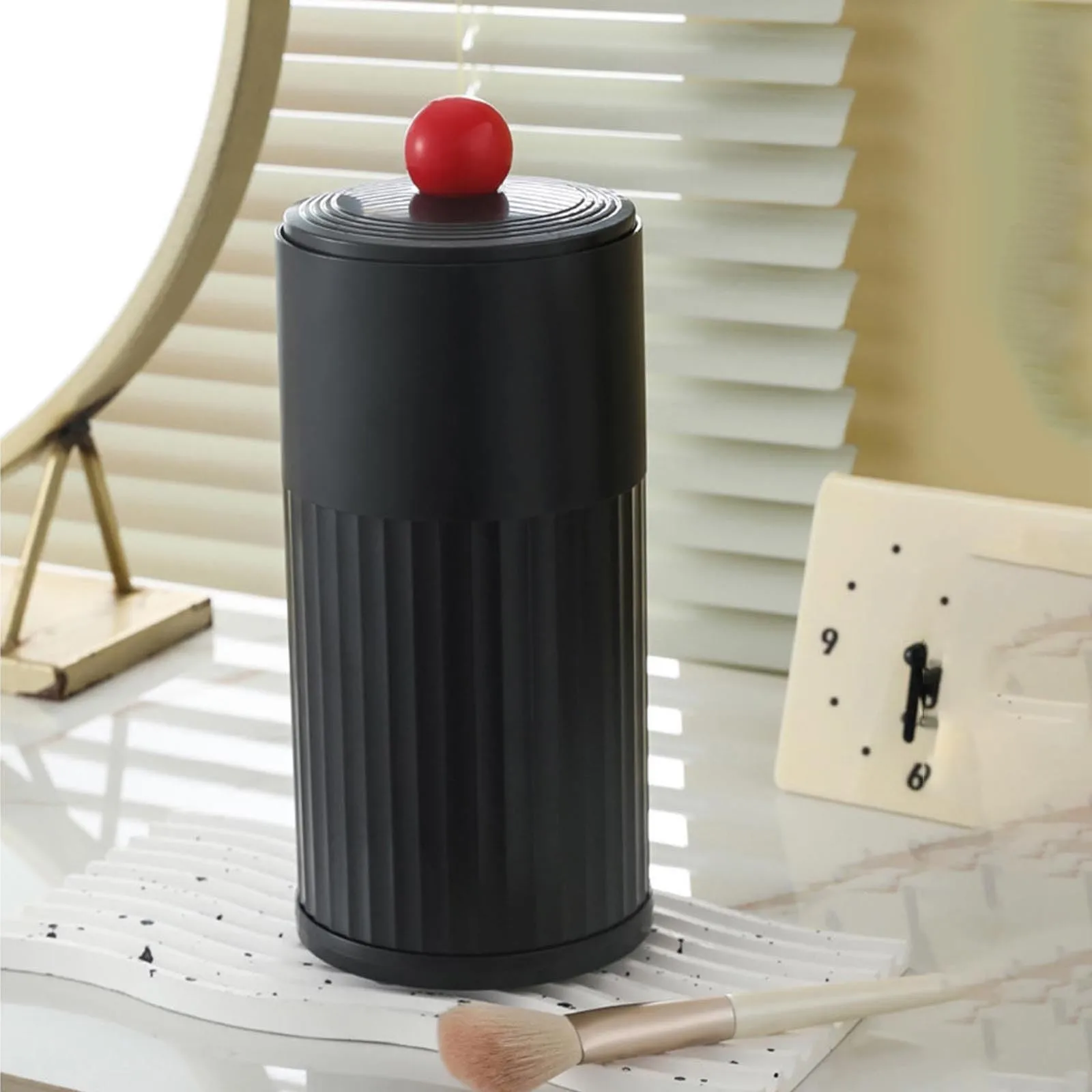 Seasonal Storage Automatic Makeup Brush Holder With Lid Makeup Brush Set Organizer Automatic Lifting Makeup Closet with 5