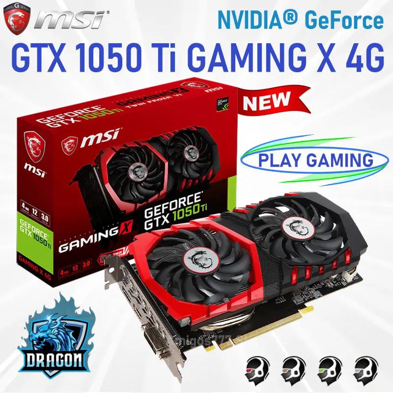 Карты MSI MINING Raphic GeForce GTX 1050 Ti GAMING X 4G GDDR5 графические карты 128-bit PCI-E 3 0 1050TI GPU