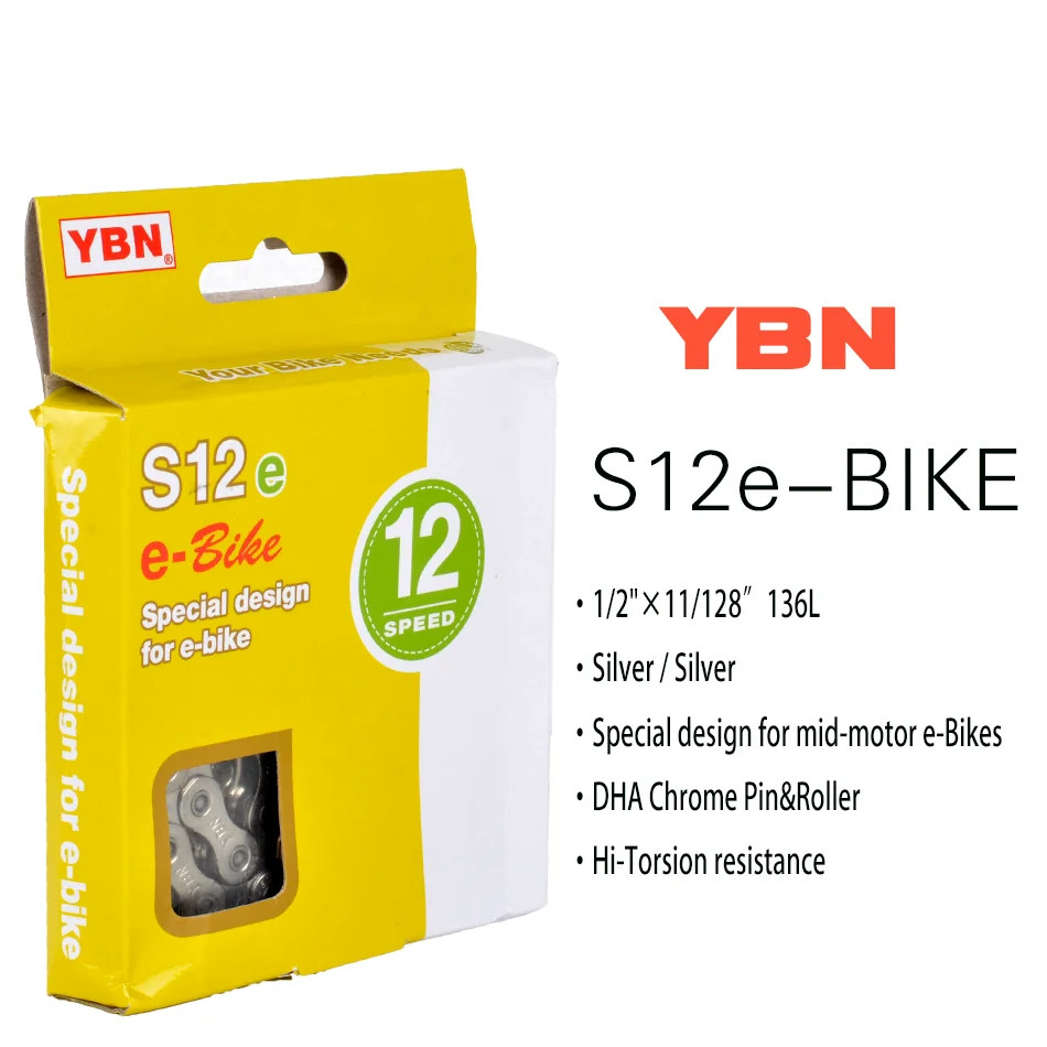 YBN Catena E-Bike 8 9 10 11 12 velocità Velocidade Design speciale 136 catene a maglie 9V 10V 11V 12V per SHINANO Mid-Motor BOSCH E-Bike - immagine 5